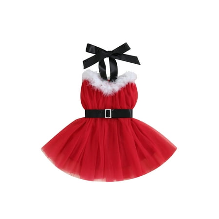 

GXFC Toddler Girls Christmas Dress Clothes 9M 1T 2T 3T 4T Kids Girls Tulle Princess Dress Christmas Holiday-themed Clothing for Children Girls
