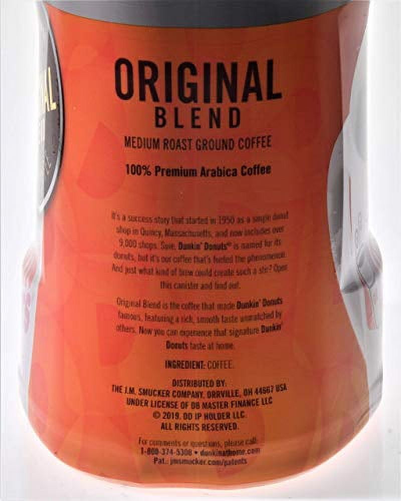 Dunkin' Donuts Original Ground Coffee, 45oz - Makes up to 150 6floz cups, 2Pack