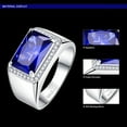 thumbnail image 4 of Men's Halo Engagement Rings 7.0ct Radiant Cut Created Blue Sapphire Solid 925 Sterling Silver Size 5-14, 4 of 4