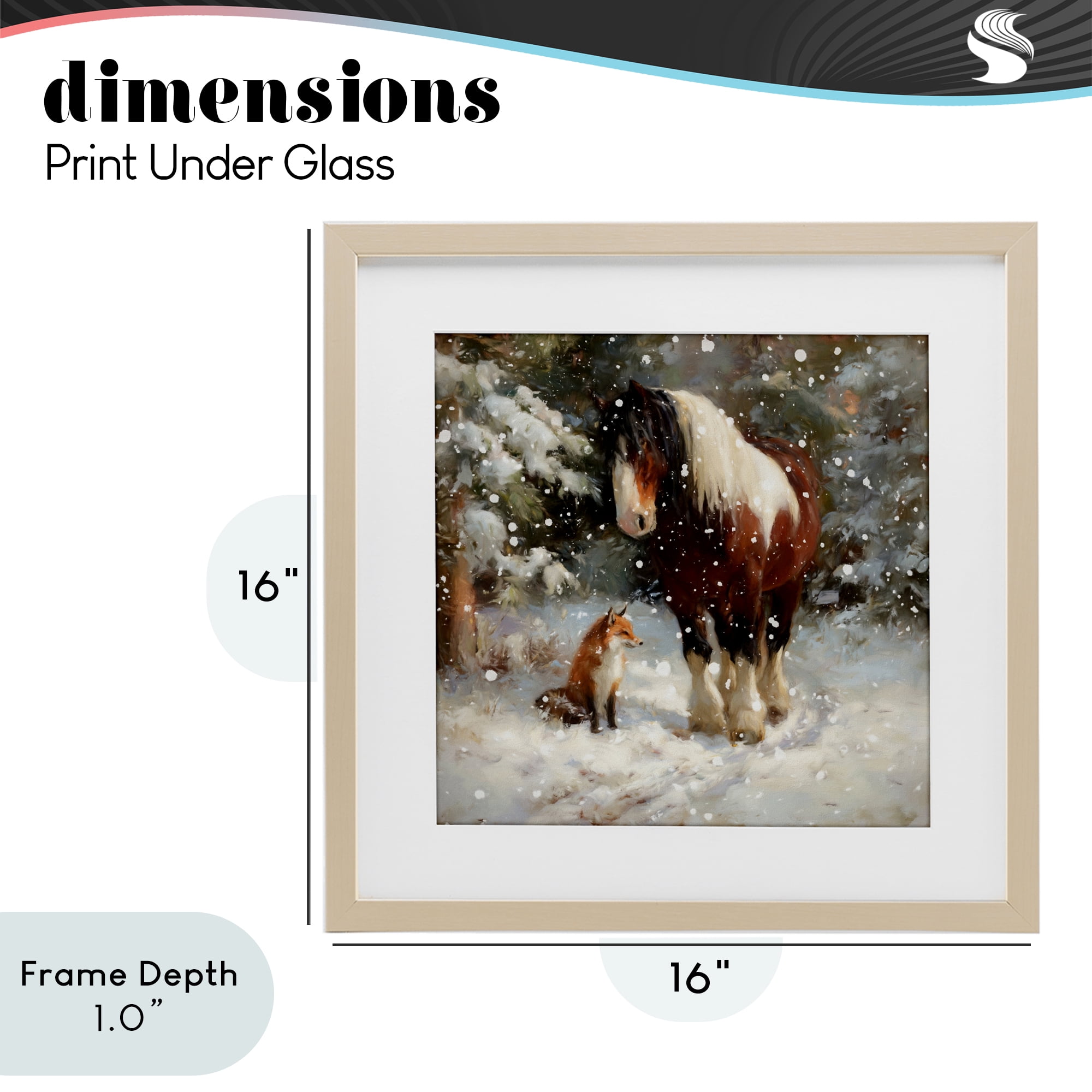 Stupell Industries The Horse & The Fox Birch Framed Print Under Glass, design by Tina LeCour