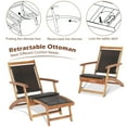thumbnail image 6 of Costway 2PCS Patio Rattan Folding Lounge Chair Table Acacia Wood W/Retractable Footrest, 6 of 10