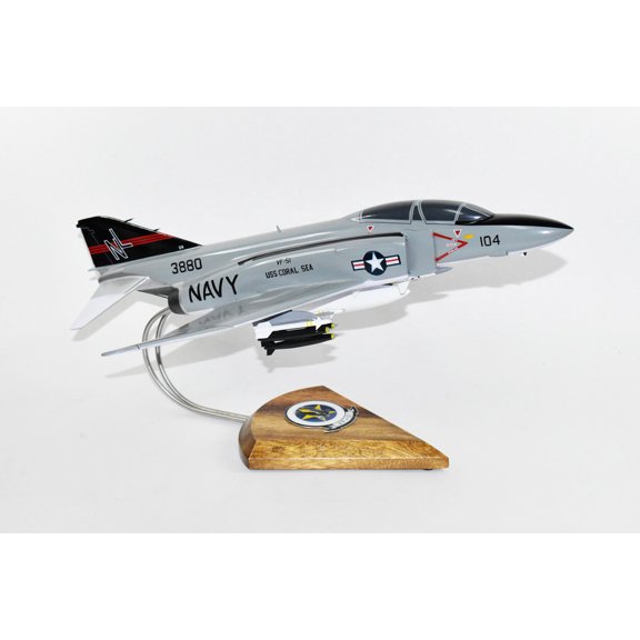 VF-51 Screaming Eagles F-4 Model, 1/42 (18") Scale, Mahogany, Navy, Fighter