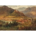 thumbnail image 3 of Adolf Obermüllner 18x14 Black Modern Framed Museum Art Print Titled - Village with River and Castle, 3 of 5