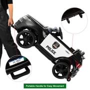 Zimtown Kids Ride On Car Police Electric Car Double Drive 12V Battery Motorized Vehicles Childrens Toy Car Safe w/ Remote Control, 3 Speeds, Music, Seat Belts, LED Lights