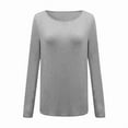 thumbnail image 2 of Women'S Long Sleeve Boat Neck Off Shoulder Blouse Tops Grey L, 2 of 5