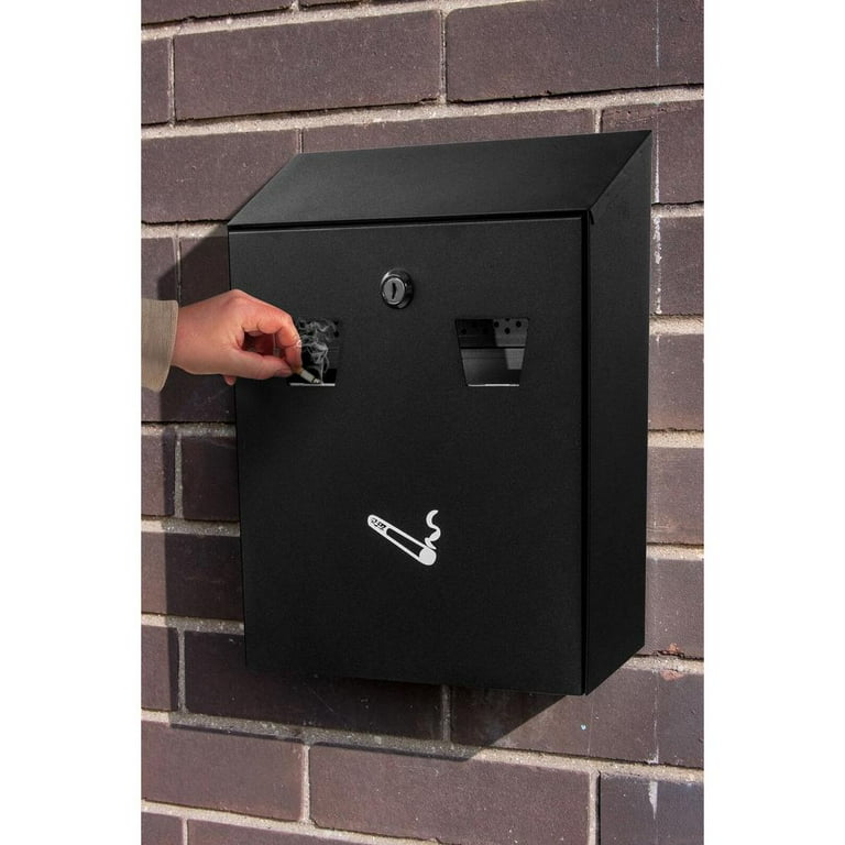 Alpine Cigarette Disposal Station Ashtray Outdoor Wall-Mounted Black