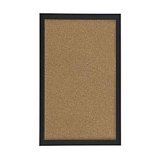 Office Depot® Brand Cork Bulletin Board, 12" x 18", Black Finish Frame