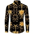 thumbnail image 4 of Camisa de manga larga con estampado 3D de cadena de flores doradas de lujo para hombre, ropa informal de diseñador para hombre, camisas con botones de solapa, 4 of 5