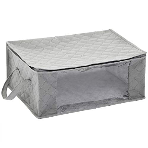 Basics Foldable Large Zippered Storage Bag Organizer Cubes with Clear