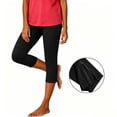 thumbnail image 4 of Oiangi Capri Leggings with Pockets for Women High Waist Stretchy Yoga Capris Slim Fit Zipper Hem Workout Crop Pants Black XL, 4 of 8