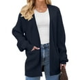 thumbnail image 3 of UVN Sweaters for Women Fall Winter Open Front Cardigans Long Sleeve Oversized Casual Soft Knit Outerwear Coats with Pockets, 3 of 9