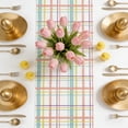 thumbnail image 3 of Dining Room Table Runner Easter Bunny Print 30x180cm Linen, Festive Holiday Decor for Large Dining Room Table, Coffee Bar and Mantel, Colorful Egg and Bunny Design for Spring, 3 of 6