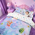 thumbnail image 3 of meiyoeat ocean Monogram E Print Twin Duvet Cover,Colorful Mermaid Tail Twin Bedding,Reversible,2-Piece,1 Duvet Cover and 1 Pillowcase, 3 of 6