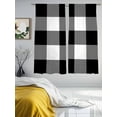 thumbnail image 3 of Black White Buffalo Plaid Sheer Curtains 2 Panels Set Modern Abstract Sheer Window Curtains Light Filtering Rod Pocket Voile Drapes for Bedroom Living Room 52"x63", 3 of 8