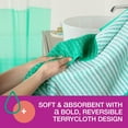 thumbnail image 4 of TOWN & COUNTRY PLAY 6-Piece Striped Reversible Terry Brights Set, 2-Bath Towels, 2-Hand Towels, 2-Washcloths, 100% BCI Cotton, Plush & Absorbent 550GSM, Tropical Green, 4 of 7