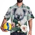 thumbnail image 4 of Koala Men's Short Sleeve Poplin Shirts with Spread Collar Tops, Casual Printed Button Down Short Summer Beach Shirts for Men and Women, 4 of 6