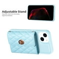 thumbnail image 2 of Nalacover Crossbody Wallet Case for iPhone 15 with Shoulder Strap Lanyard, Elegant Premium PU Leather Card Slots Cover with Metal Lock Button Silicone Shockproof Case, Blue, 2 of 7