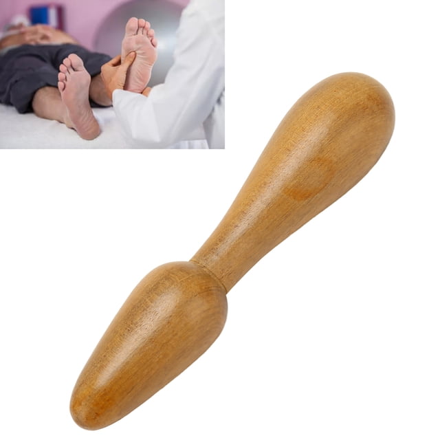 Palabra de Masaje de Acupuntura de Acupuntura de Pie de Madera, Mejore El Dolor Musculoso Doble Cabezal Mejorar El Dolor de Masaje Ergonímico de Pie Pequeño Para El Hogar