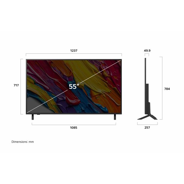 LG 55-Inch QNED82 4K Smart TV - α7 AI Processor, Alexa Ready, 60Hz