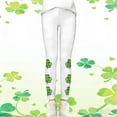 thumbnail image 5 of Tisuna Girls St Patricks Day Leggings Child Cartoon Print Elastic Waist Tight Leg Yoga Pants Fashion Stretchy Little Girls Play Holiday Festive Outfits White Size 11-12 Years, 5 of 6