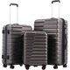 thumbnail image 1 of Maleta expandible Luggage Coolife para PC, ABS TSA, juego de 3 piezas, gris, 1 of 7