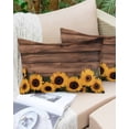 thumbnail image 6 of Sunflower Throw Pillow Cover 20 x 36 Inch Decorative Pillow Cover Vintage Botanical Floral Wood Plank Plant Lumbar Pillowcase Seasonal Rectangle Cushion Case for Couch Sofa Bed Living Room, 6 of 7