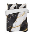 thumbnail image 2 of Black Marble Full Size Down Alternative Comforter, Lightweight Comforter Quilt Bedding Set with Pillow Shams Luxury Gold White Abstract Cracks Artwork All Seasons Bed Comforter Duvet Insert 78"x90", 2 of 7