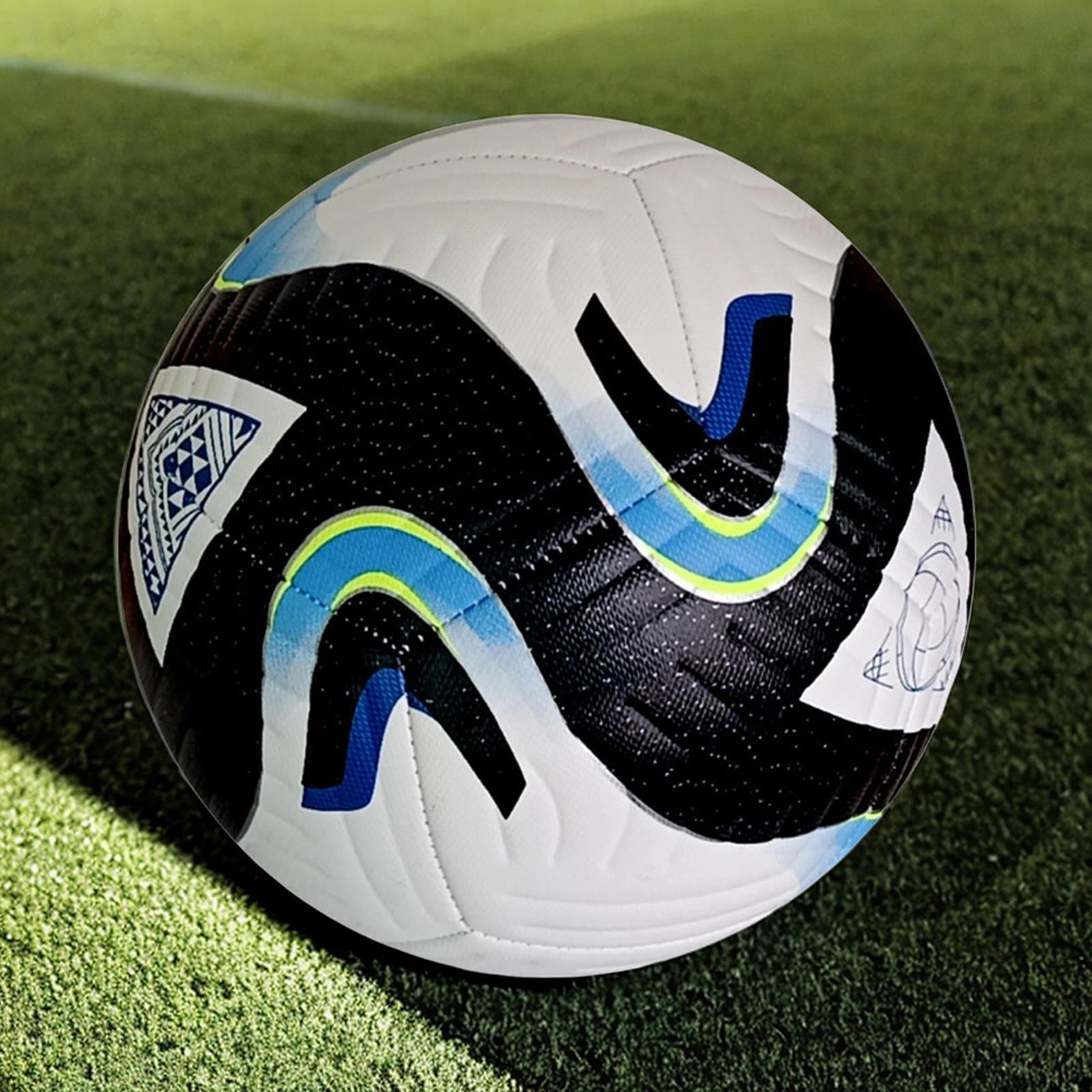 DimyFew Size 5 Soccer Ball, Football Training Ball, Hand Stitched and Durable PU Leather Black