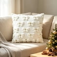 thumbnail image 5 of Yeciiwht Christmas Pillow Covers 18x18in，Knitted Bow Pillow Cases Decorative Throw Pillow Covers with Heart Accents for Home Christmas Decor, 5 of 6