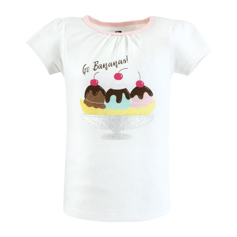 Hudson Baby Toddler Girl Short Sleeve T-Shirts, Ice Cream