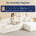 thumbnail image 3 of 108" Cloud Couch Modular Sectional Sofa, Deep Seat Corduroy L-Shaped Couch with Chaise Lounge, No Assembly Required Upholstered Sectional Sofa for Living Room Apartment (Beige, Right Facing Chaise), 3 of 9
