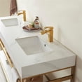 thumbnail image 5 of Funes 72" Double Sink Bathroom Vanity in Brushed Gold Frame White Top No Mirror, 5 of 8