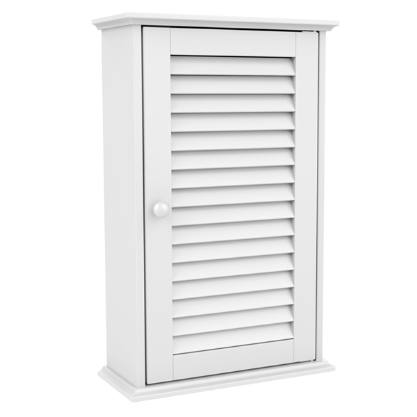 Topeakmart Bathroom Kitchen Wall Storage Cabinet With 1 Shutter Door White Walmart Com Walmart Com