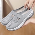 thumbnail image 5 of XUNKUSGA Shoes for Women Breathable Mesh Slip On Shoes Women Lightweight Non-Slip Arch Support Walking Shoes Women Classic Soft Sole Backless Mules for Women,Gray,5.5, 5 of 8