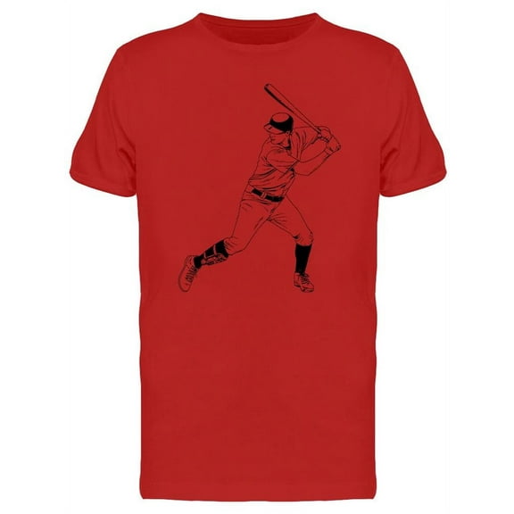 Baseball Player Draw T-Shirt Men -Image by Shutterstock, Male XX-Large