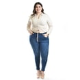 thumbnail image 4 of Blusa con jareta ajustable Roman Fashion /Tallas Extras, 1838 (Beige) beige 42, 4 of 6