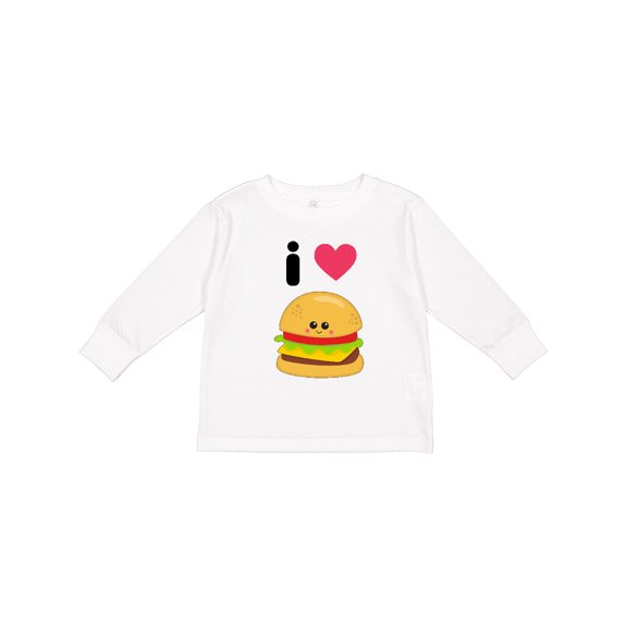 Inktastic I Love Cheeseburgers Boys or Girls Long Sleeve Toddler T-Shirt