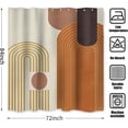 thumbnail image 6 of Boho Extra Long Shower Curtain, Mid Century Modern Abstract Minimalist Beige Neutral Machine Washable Waterproof Fabric for Bathroom Decor Bathtub with 12 Hooks 72Wx78H, 6 of 6