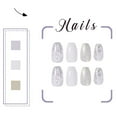 thumbnail image 2 of Uñas a presión, uñas postizas blancas brillantes, copo de nieve, cubierta completa, uñas acrílicas, uñas postizas navideñas para mujeres y niñas, 24 piezas, 2 of 3