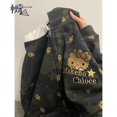 thumbnail image 1 of Hello Kitty American Style Hoodies Women Cartoon Camo Jacket Y2K Zip Up Tops, 1 of 1
