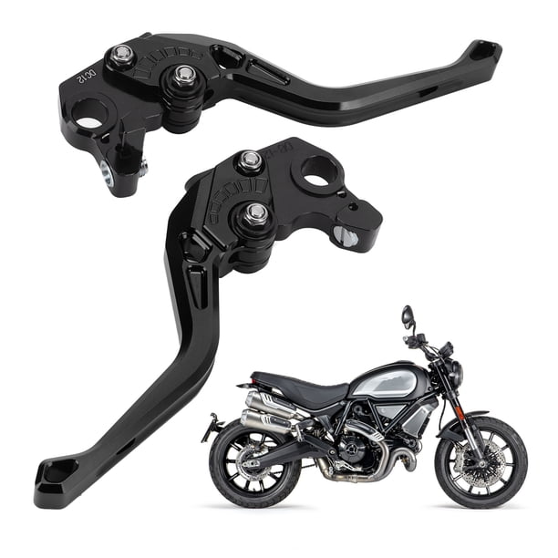 Embrague De La Motocicleta Y Palancas De Freno, Agarre Cómodo Accesorios Para Motos Ajustable Pu?os De Moto Para Ducati Scrambler 1100/deporte/especial 2018-2021, Ducati Scrambler 400/800(negro) Ecomeon no