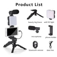thumbnail image 1 of Kit de Vlogging pour Téléphone Intelligent avec Support de Téléphone Trépied Mini Microphone LED Démarreur de Lumière pour TikTok Diffusion en Direct Vidéo YouTube, 1 of 8