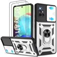 thumbnail image 1 of FZCHUN-for Samsung Galaxy A71 5G Case with [2 Pcs] HD Screen Protector, Heavy Duty Shockproof with 360° Rotation Kickstand [Military Grade] Protective Case for Galaxy A71 5G,Silver, 1 of 4