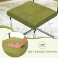 thumbnail image 3 of LOGYAT 2-Pack Modern Dining Chairs Set, Handwoven Rattan Back with Chrome Metal Base, Padded Cotton Fabric Seat, Ideal for Kitchen Dining Room, Green, 3 of 6