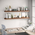 thumbnail image 5 of Ballucci 48" Floating Shelves, 2-Pack Wood Wall Shelf Set with Invisible Brackets, 8" Deep, Rustic Brown, 5 of 9
