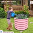 thumbnail image 2 of Kids Raised Garden Beds Outdoor (4-Pack)-24x24x18in Round Galvanized Metal Planter Box for Planting Vegetables, Flowers, Fruits, Eco-Safe & Easy Setup, Blush Pink, 2 of 6