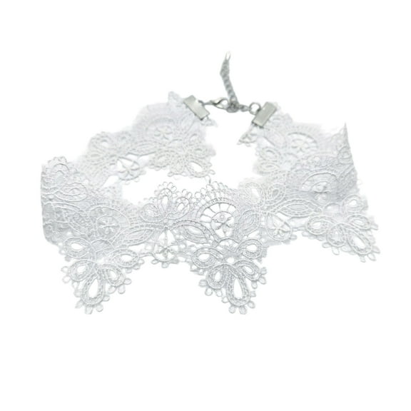 Yoetaun Vintage Lace Choker Necklace Stylish Pendant Adjustable Length Elegant Collar for Women Fashion Jewelry Accessory White