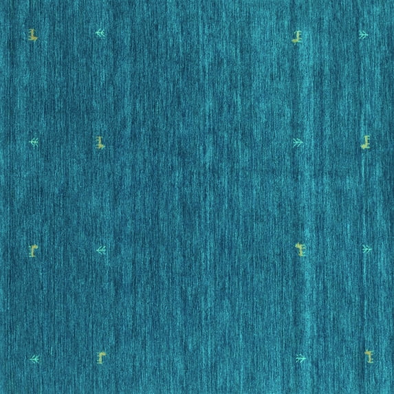 Ahgly Company Indoor Square Abstract Turquoise Blue Contemporary Area Rugs, 4' Square