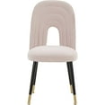 thumbnail image 2 of MEXIYA Leona Modern Velvet Pink Dining Chairs Upholstered Performance Velvet Dining Chair with Black Gold Legs, 2 of 6