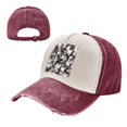 thumbnail image 7 of Gray Camouflage Baseball Cap Distressed Adjustable Vintage Cotton Denim Hat for Women Men, 7 of 7